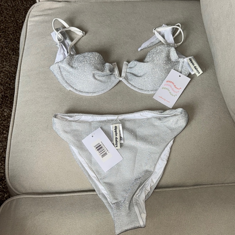 Dippin Daisys Glitter Bikini Set Size Small